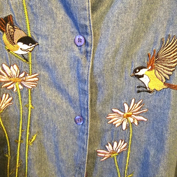 Embroidered Chambray Shirt - Picture 7 of 8